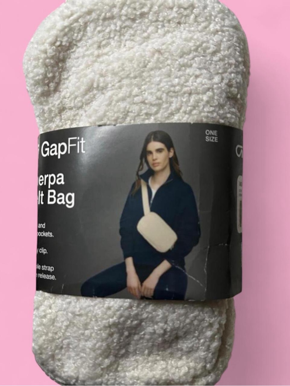 GAPFit Sherpa Belt Bag in Cream